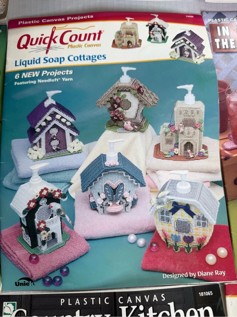 PLASTIC CANVAS Needlecraft& Others Canisters, Liquid Soap, COUNTRY CORE DESIGNS
